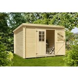 KIEHNHOLZ Vrtna hiška Espoo 477 (Zunanje dimenzije vključno s strešnim previsom (Š x G): 232 x 214 cm, Les, Rjava) | Shoptok.si