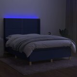 Krevet box spring s madracem LED plavi 140x190 cm od tkanine | shoptok.hr