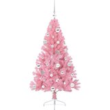 vidaXL Umjetna preddekorirana božićna jelka Roza 150 cm PVC | Shoptok.si