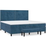 vidaXL Box spring postelja z vzmetnico temno modra 200x200 cm žamet, (20896851) Cene