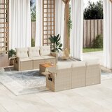 vidaXL 7-dijelni set vrtnih sofa od poliratana s jastucima bež | shoptok.hr