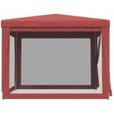 Šator za zabave s 4 mrežasta bočna zida crveni 3 x 3 m HDPE | shoptok.hr