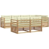 vidaXL Zunanja garnitura za sedenje 7 pcs Bela in krem Poliester, (5000281272) | Shoptok.si