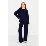 Trendyol Navy Blue Roving Knitted Knitwear Bottom-Top Set Cene