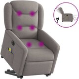  Električni masažni naslonjač na podizanje od tkanine smeđesivi | shoptok.hr