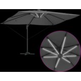 vidaXL Kantilever Roma suncobran s LED osvjetljenjem Antracit 352x251x265 cm Aluminij | shoptok.hr