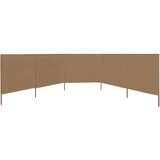  Vjetrobran s 5 panela od tkanine 600 x 160 cm smeđe-sivi | shoptok.hr