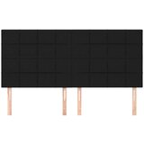  Posteljno vzglavje 4 kosa črn 100x5x78/88 cm blago, (20793572) | Shoptok.si