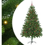 vidaXL Božično drevo med 300 LED z stojalom Zelena 210 cm PE | Shoptok.si