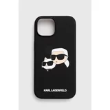 Karl Lagerfeld Etui za telefon iPhone 15 / 14 / 13 6.1 črna barva, KLHMP15SSKCHPPLK