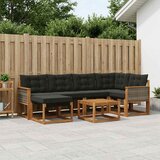 Set vanjskih sofa 7 kom. Prirodna i crna | shoptok.hr