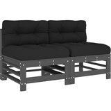 Maison Chic Sredinski kavč - Sofa - Kanape z blazinami 2 kosa siva trdna borovina, (21727112) Cene