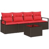  Set sofe 5 pcs Smeđa i crvena poliratan | shoptok.hr