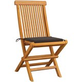 Maison Chic Vrtni stoli - Stol za vrt s taupe blazinami 4 kosi trdna tikovina JS2053, (21877075) Cene