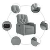  Električni naslonjač od tkanine svjetlosivi | shoptok.hr