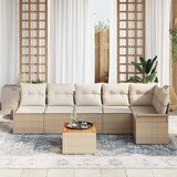  Sjedeća garnitura za vrt 7 kom. 6-Broj sjedala Bež i krema 297,5 x 132,5 x 69 cm | shoptok.hr