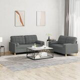 vidaXL 2-dijelni set sofa s jastucima tamnosivi od tkanine | shoptok.hr