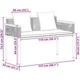  Vanjska klupa Crna i krem-bijela 117 x 54 x 74.5 cm poliratan | shoptok.hr