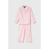 Polo Ralph Lauren Otroška bombažna pižama roza barva