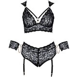 Cottelli Bondage Plus Size - komplet čipkastih modrčkov (črna) | Shoptok.si