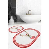 Mila Home Crveno-bijele tekstilne kupaonske prostirke u setu 2 60x100 cm -