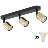  LED RGBW prigušiva spot svetiljka TOP 3xGU10/6,5W/230V 2700-6500K crna/zlatna Cene