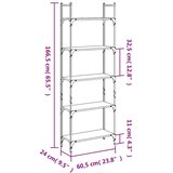 vidaXL Knjižna polica 5-nadstropna črna 60,5x24x166,5 cm inž. les | Shoptok.si