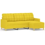 MAISON CHIC kavč - Sofa - Kanape trosed s stolčkom za noge rumen 180 cm blago, (21727864)