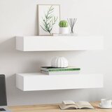  Zidne police s ladicom 2 kom bijele 60 x 23,5 x 10 cm MDF | shoptok.hr