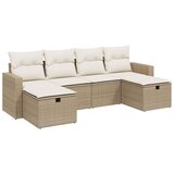  6-dijelni set vrtnih sofa s jastucima bež od poliratana | shoptok.hr