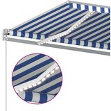  Ročno zložljiva tenda z LED lučmi 400x300 cm modra in bela - - modra - 29.2 - 400 x 300 cm - 2025- | Shoptok.si