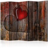  Paravan u 5 dijelova - Heart on wooden background II [Room Dividers] 225x172 Cijene