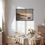  Slika - Claude Monet – Hauling a Boat Ashore Honfleur 120x80 U crnom drvenom okviru | shoptok.hr