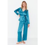 Trendyol Open Oil Belted Satin Woven Pajamas Set | Shoptok.si