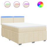  Krevet s oprugama i madracem krem 160x200 cm od tkanine | shoptok.hr