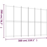 Sobna pregrada s 6 panela bijela 300x200 cm od tkanine | Eponuda.com