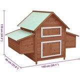 vidaXL Kokošinjac boja kave i bijela 152x96x110 cm od masivne jelovine | shoptok.hr