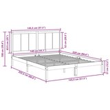 vidaXL dugi okvir kreveta bez madraca 140 x 220 cm masivno drvo | shoptok.hr
