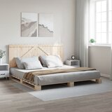 Maison Chic Posteljni okvir - Dvoposteljna postelja - Zakonska postelja z vzglavjem 200x200 cm trdna borovina-J5729, (21761174) | Shoptok.si