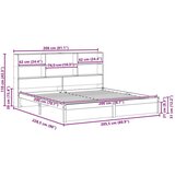  Polica za knjige Krevetski okvir Vosak smeđa 200 x 200 cm | shoptok.hr