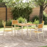 vidaXL set za objedovanje od 5 dijelova masivna tikovina, vanjski stol 90x90x74.5 cm masivna tikovina, vrtne stolice 4 kom masivna tikovina i metal Cijene