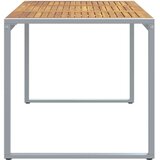 Vanjski Zunanja jedilna miza Siva 180x90x75 cm Jeklo in trden les akacija | Shoptok.si