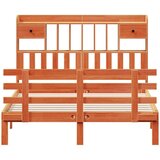 vidaXL Knjižna postelja brez vzmetnice vošč. rjava 160x200 cm borovina | Shoptok.si