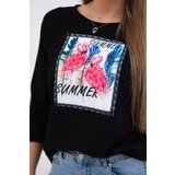 Kesi Blouse with 3D black flamingo graphics | shoptok.hr