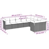  9-dijelni set vrtnih sofa s jastucima poliratan smeđi | shoptok.hr