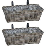  Obesna košara za sadike 2 pcs Siva 48 x 22 x 15 cm Lacak rattan, (5000285950) | Shoptok.si
