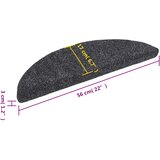  Prostirke za stepenice, samoljepljive, 15 kom, 56x17x3 cm, tamno sive, poluokrugle | shoptok.hr