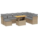 Maison Chic Seti vrtnega pohištva - Vrtna garnitura 9-delna z blazinami bež poli ratan, (21796228) | Shoptok.si
