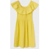 Mayoral Dječja pamučna haljina boja: žuta, mini, širi se prema dolje