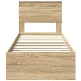 vidaXL Konstrukcija postelje Sonoma hrast in srebrna 75 x 190 cm | Shoptok.si